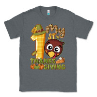 Charcoal Heather My 1st Thanksgiving with turkey Classic Tee - NancyCooperArtShop