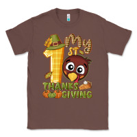 Chestnut My 1st Thanksgiving with turkey Classic Tee - NancyCooperArtShop