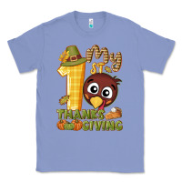 Colony Blue My 1st Thanksgiving with turkey Classic Tee - NancyCooperArtShop