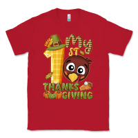 Red My 1st Thanksgiving with turkey Classic Tee - NancyCooperArtShop