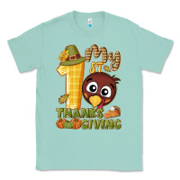 Seafoam My 1st Thanksgiving with turkey Classic Tee - NancyCooperArtShop