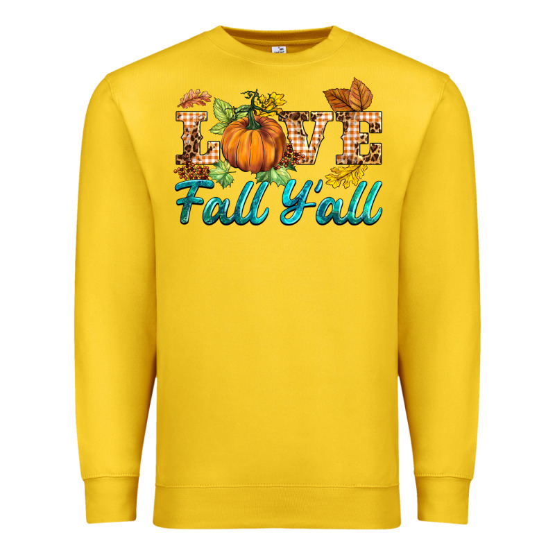 Love Fall Y'all Premium Sweatshirt by BarkalooDesign | Teevron