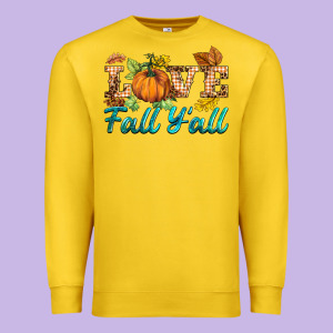Love Fall Y'all Premium Sweatshirt Designed By Barkaloodesign