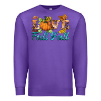 Purple love fall y'all Premium Sweatshirt - BarkalooDesign
