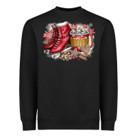 Black Christmas Ice Skating Heavyweight Sweatshirt - CowhideDigitalArt