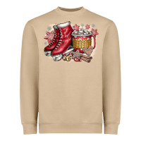 Mushroom Christmas Ice Skating Heavyweight Sweatshirt - CowhideDigitalArt