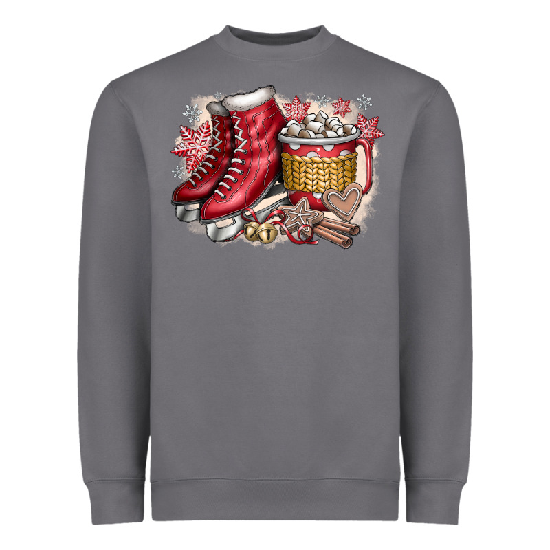 Christmas Ice Skating Heavyweight Sweatshirt by CowhideDigitalArt | Teevron
