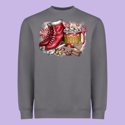 Christmas Ice Skating Heavyweight Sweatshirt Designed By Cowhidedigitalart