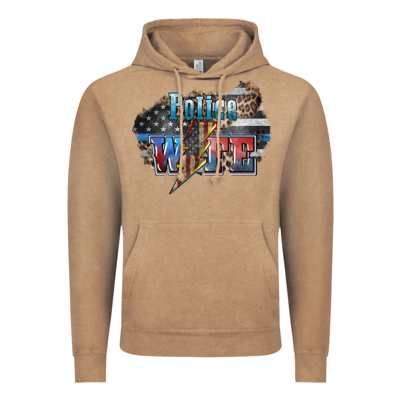 Police Wife Lightning Bolt 4th Of July Vintage Hoodie by HowdyJamesFarm | Teevron