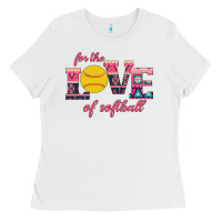 White For The Love Of Softball Ladies Tee - Bettercallsaul