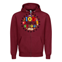 Burgundy 100 days of school Zipper Hoodie - Artiststas