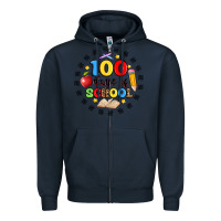 Navy 100 days of school Zipper Hoodie - Artiststas