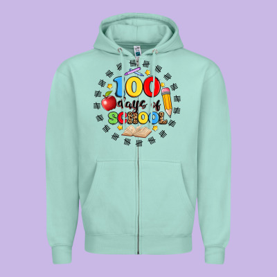 100 Days Of School Zipper Hoodie Designed By Artiststas