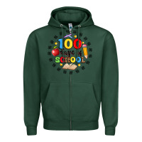 Sports Green 100 days of school Zipper Hoodie - Artiststas