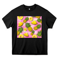 Black pink pineapple Heavy Core Tee - BarkalooDesign