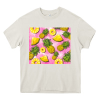 Cream pink pineapple Heavy Core Tee - BarkalooDesign