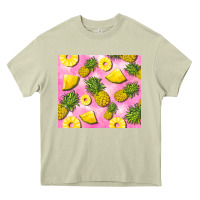 Mossy pink pineapple Heavy Core Tee - BarkalooDesign