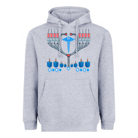 Heather Grey jewish hanukkah chanukah doctor medical menorah  gifts Heavyweight Hoodie - trangStudio
