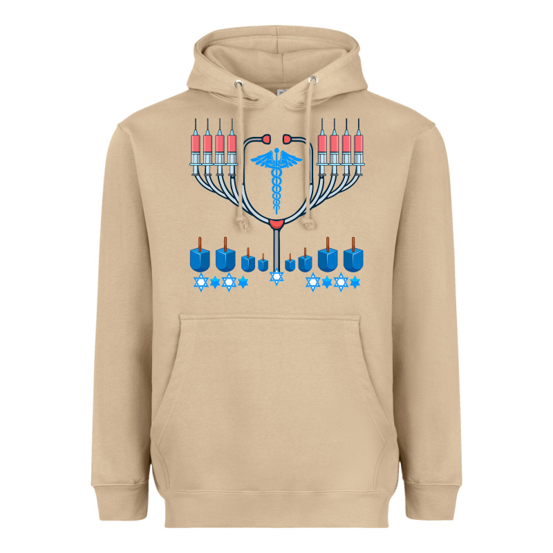 Jewish Hanukkah Chanukah Doctor Medical Menorah  Gifts Heavyweight Hoodie by trangStudio | Teevron
