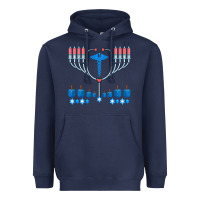 Navy jewish hanukkah chanukah doctor medical menorah  gifts Heavyweight Hoodie - trangStudio