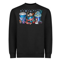 Black Christmas Coffee Heavyweight Sweatshirt - CowhideDigitalArt