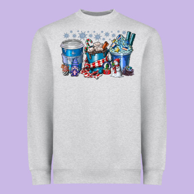 Christmas Coffee Heavyweight Sweatshirt Designed By Cowhidedigitalart