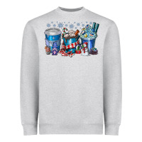 Heather Grey Christmas Coffee Heavyweight Sweatshirt - CowhideDigitalArt