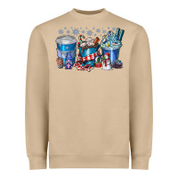 Mushroom Christmas Coffee Heavyweight Sweatshirt - CowhideDigitalArt
