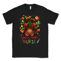 Black santa's favorite nurse afro messy bun Classic Tee - texasbilliewilder