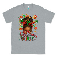 Heather Grey santa's favorite nurse afro messy bun Classic Tee - texasbilliewilder