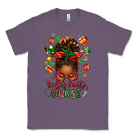 Lavender santa's favorite nurse afro messy bun Classic Tee - texasbilliewilder