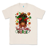Natural santa's favorite nurse afro messy bun Classic Tee - texasbilliewilder