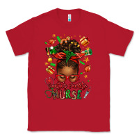 Red santa's favorite nurse afro messy bun Classic Tee - texasbilliewilder