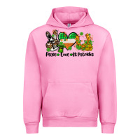 Fuchsia Pink peace love st patricks Urban Hoodie - AdoDesignShop
