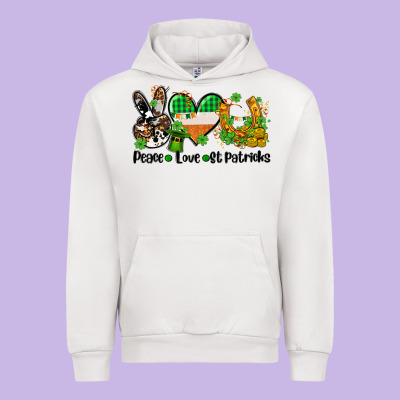 Peace Love St Patricks Urban Hoodie Designed By Adodesignshop
