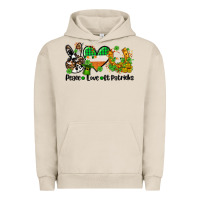 Pigment French Oak peace love st patricks Urban Hoodie - AdoDesignShop