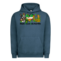Pigment Midnight Navy peace love st patricks Urban Hoodie - AdoDesignShop