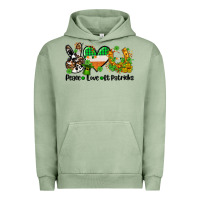 Pigment Oil Green peace love st patricks Urban Hoodie - AdoDesignShop