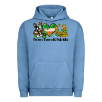 Pigment Pebble Blue peace love st patricks Urban Hoodie - AdoDesignShop