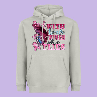 With Brave Wings She Flies Heavyweight Hoodie Designed By Barkaloodesign