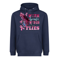 Navy with brave wings she flies Heavyweight Hoodie - BarkalooDesign