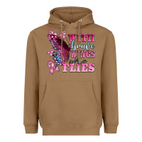 Toasted Coconut with brave wings she flies Heavyweight Hoodie - BarkalooDesign