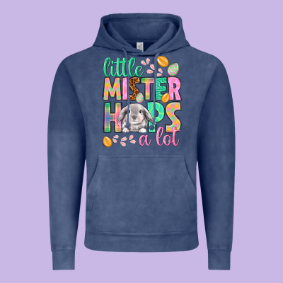 Little Mister Hops A Lot Easter Day Vintage Hoodie Designed By Howdyjamesfarm