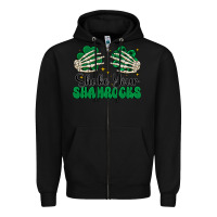 Black shake your shamrocks Zipper Hoodie - CowhideDigitalArt