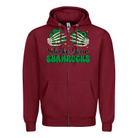 Burgundy shake your shamrocks Zipper Hoodie - CowhideDigitalArt