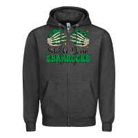 Charcoal Heather shake your shamrocks Zipper Hoodie - CowhideDigitalArt