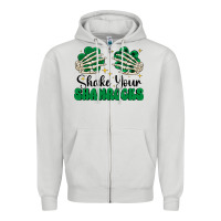 Dove Grey shake your shamrocks Zipper Hoodie - CowhideDigitalArt