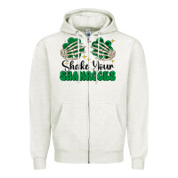Oatmeal Heather shake your shamrocks Zipper Hoodie - CowhideDigitalArt