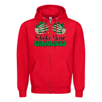 Red shake your shamrocks Zipper Hoodie - CowhideDigitalArt