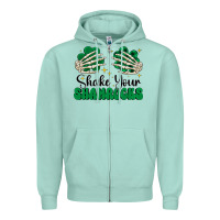 Seafoam shake your shamrocks Zipper Hoodie - CowhideDigitalArt